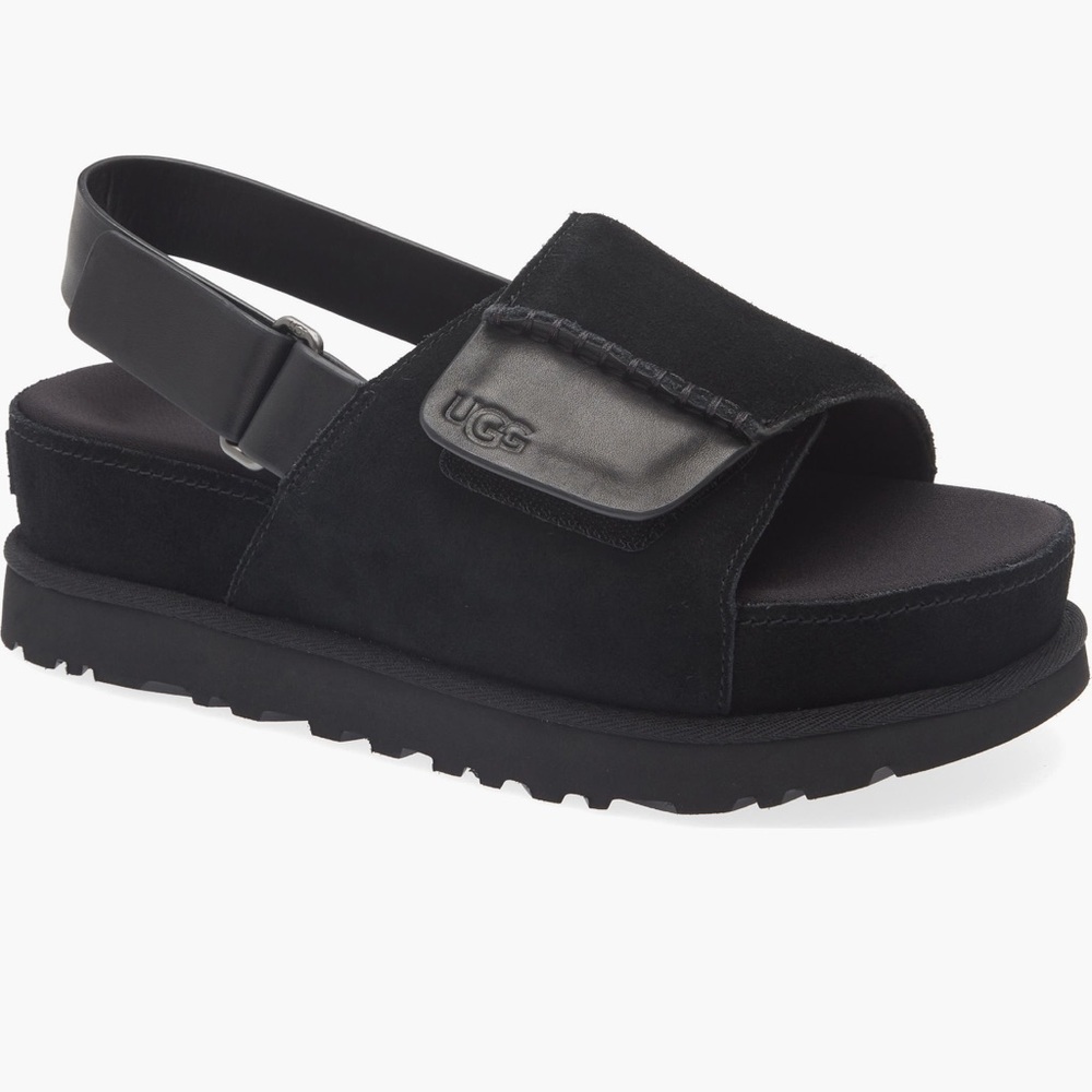 UGG GOLDENSTAR SLINGBACK PLATFORM SANDALS SUEDE - Picture 1 of 6